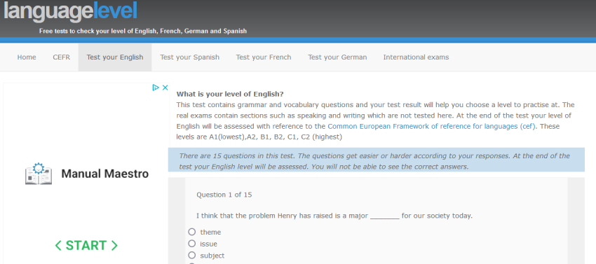 معرفی سایت تعیین سطح آنلاین زبان انگلیسی Language Level