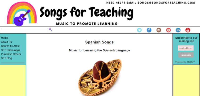  سایت Songs for Teaching