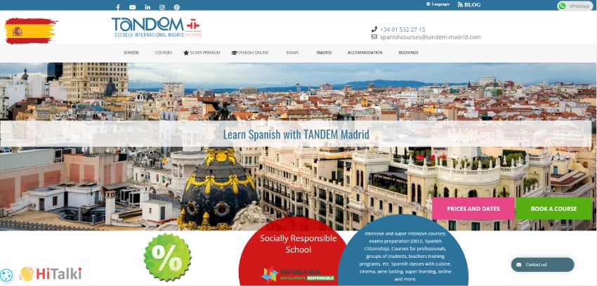 سایت tandemmadrid.com برای تعیین سطح اسپانیایی 