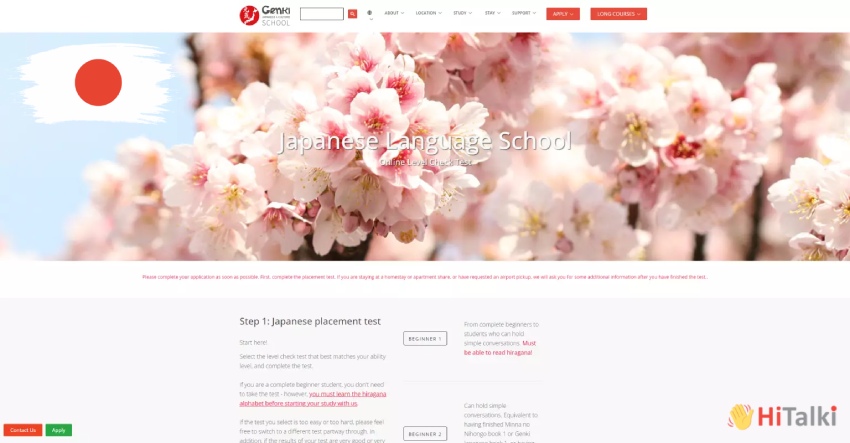 سایت genkijacs.com برای تعیین سطح و یادگیری زبان ژاپنی