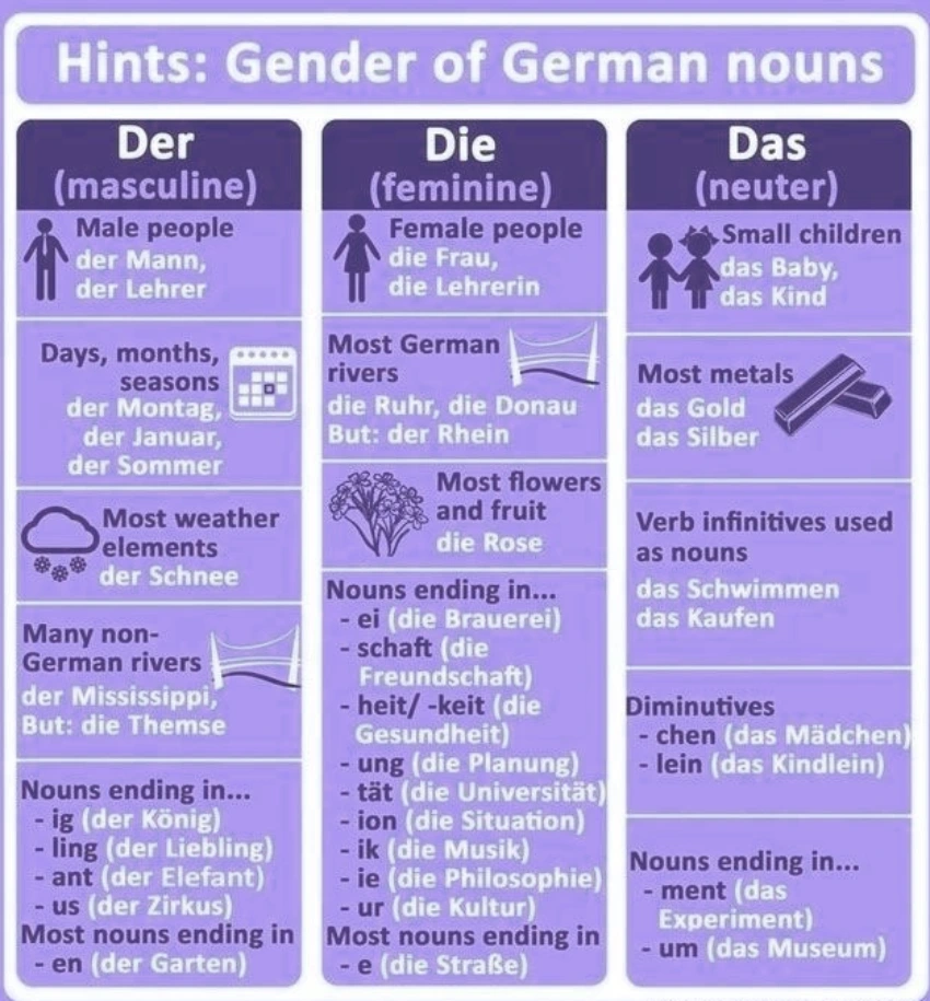 جنسیت کلمات در زبان آلمانی