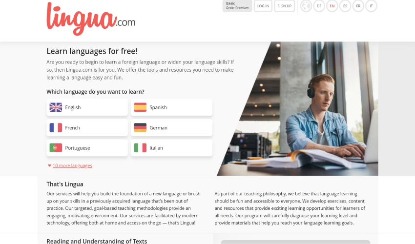  سایت LINGUACOM - سایتی مناسبی برای تعیین سطح زبان ایتالیایی