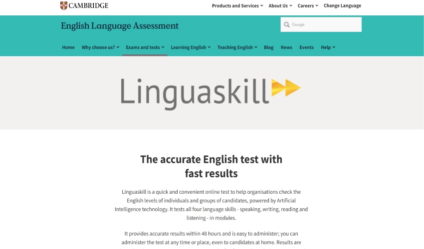سایت linguaskill by Cambridge - سایت مناسب برای تعیین سطح زبان ایتالیایی