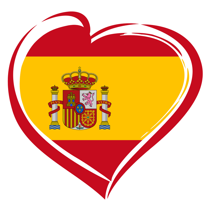 لوگو پرچم اسپانیا به شکل قلب