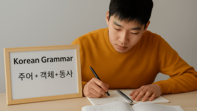 آموزش گرامر زبان کره‌ای به صورت قدم‌به‌قدم برای مبتدیان – یادگیری ساخت جمله، صرف فعل‌ها و قواعد پایه در زبان کره‌ای