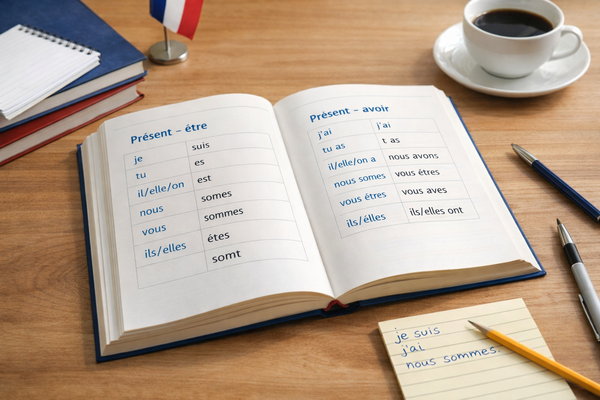 French present tense conjugation of être and avoir with examples