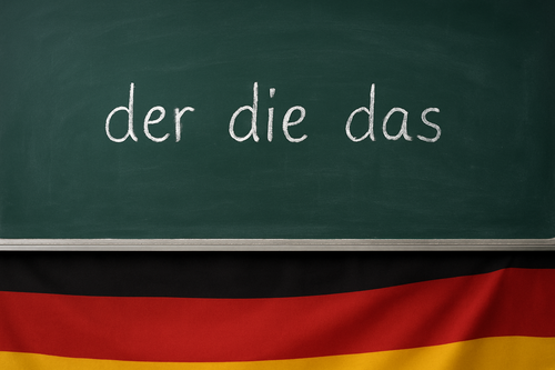 آموزش جنسیت اسامی در زبان آلمانی der die das روی تخته کلاس عکسی