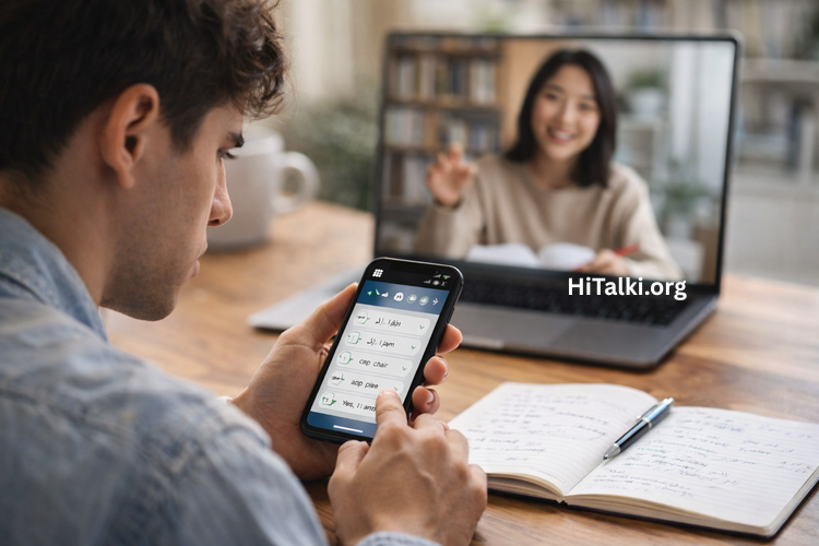 یادگیری زبان با اپلیکیشن در مقایسه با کلاس آنلاین با مدرس واقعی